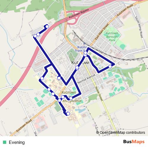 Evening bus Line Map