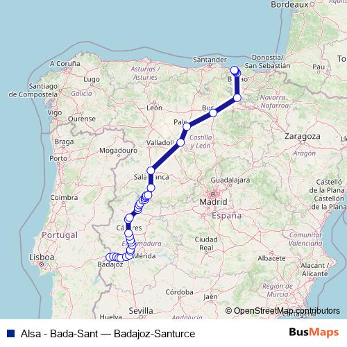 Alsa - Bada-Sant bus Line Map