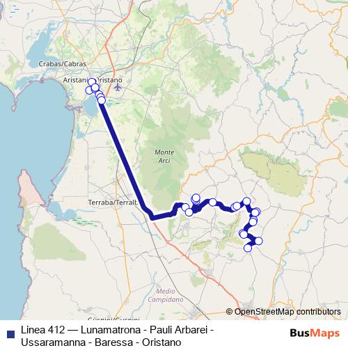 Linea 412 bus Line Map