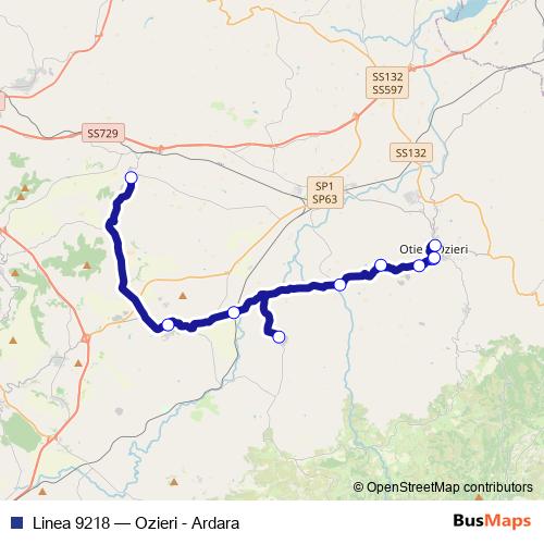 Linea 9218 bus Line Map