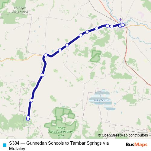 S384 bus Line Map