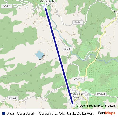 Alsa - Garg-Jarai bus Line Map