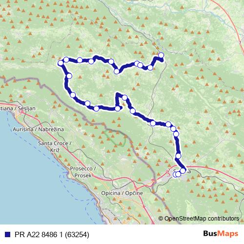 PR A22 8486 1 (63254) bus Line Map