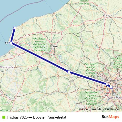 Flixbus 762b bus Line Map