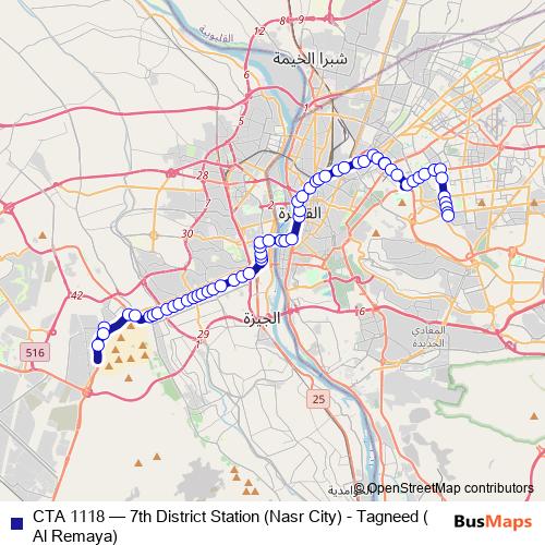 CTA 1118 bus Line Map