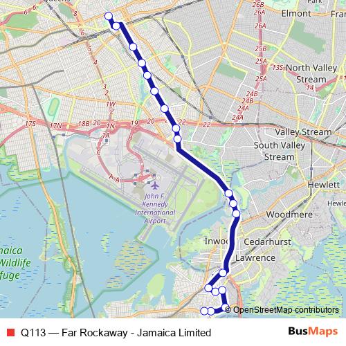 Q113 bus Line Map