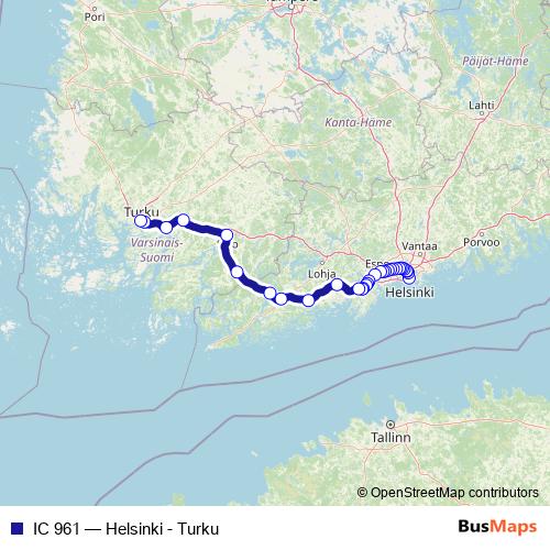 IC 961 rail Line Map