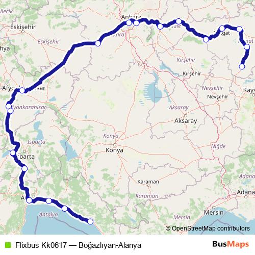 Flixbus Kk0617 bus Line Map