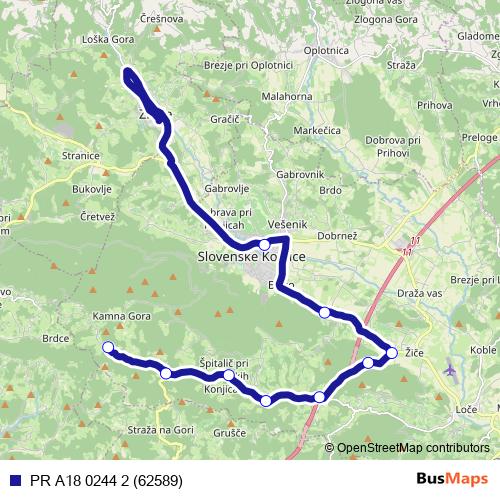 PR A18 0244 2 (62589) bus Line Map