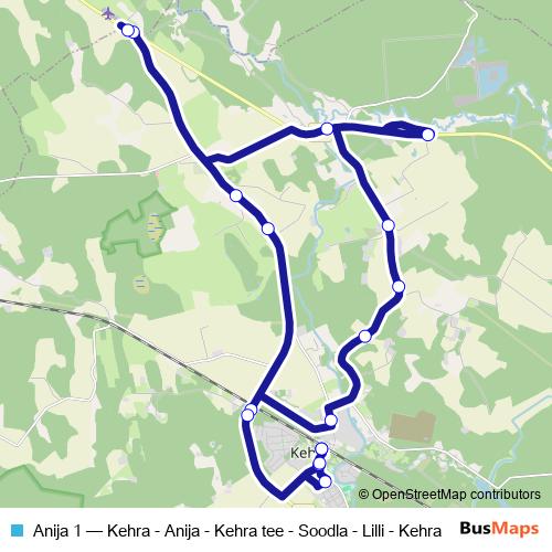 Anija 1 bus Line Map