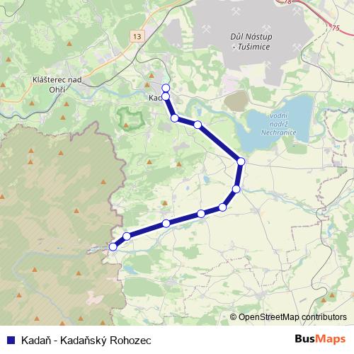 Kadaň - Kadaňský Rohozec rail Line Map
