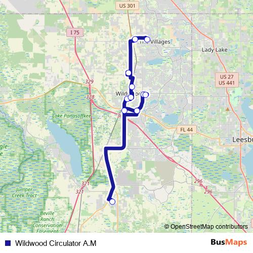 Wildwood Circulator A.M bus Line Map
