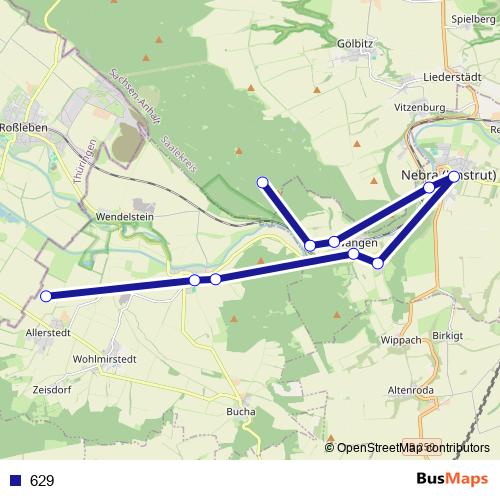 629 bus Line Map