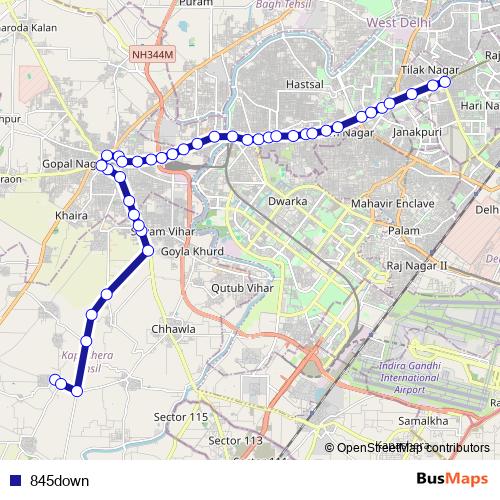 845down bus Line Map