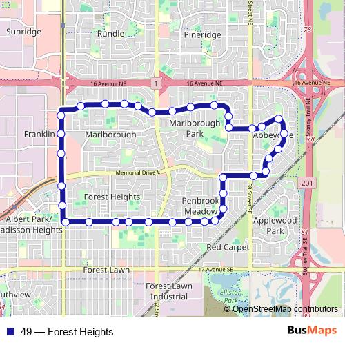 49 bus Line Map