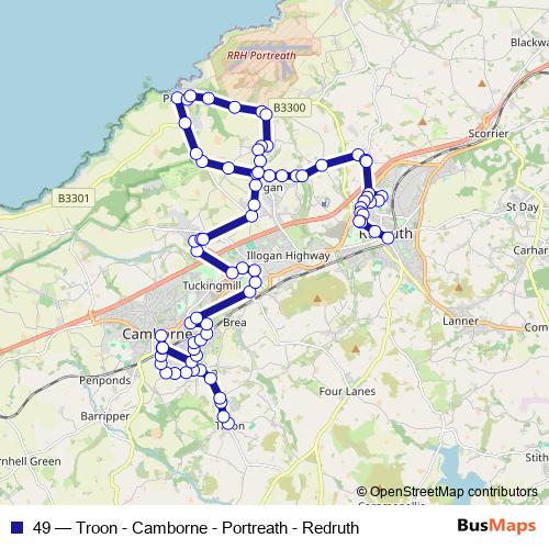 49 bus Line Map