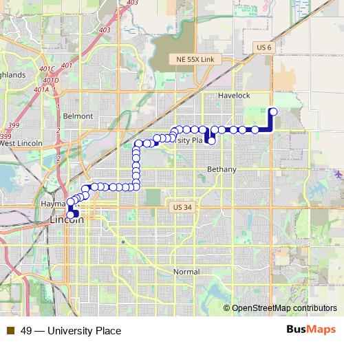 49 bus Line Map