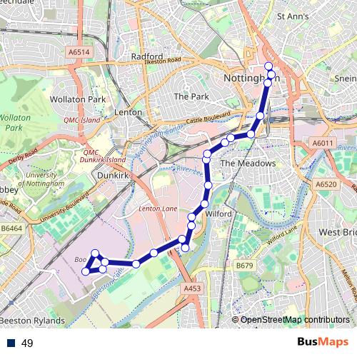 49 bus Line Map