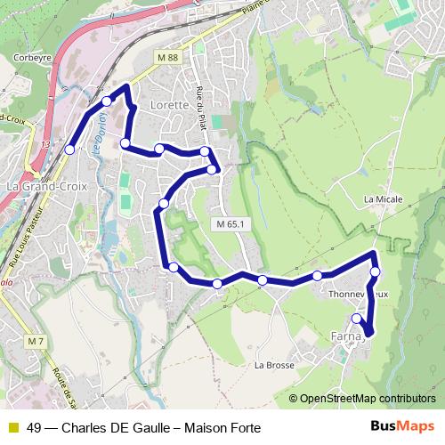 49 bus Line Map