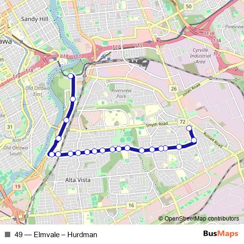 49 bus Line Map