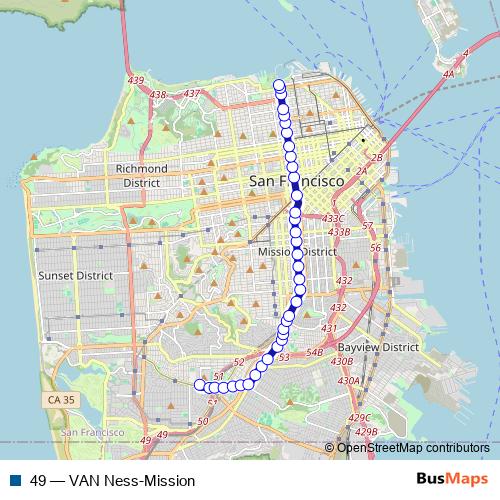49 bus Line Map