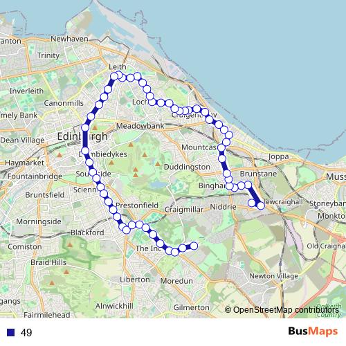 49 bus Line Map