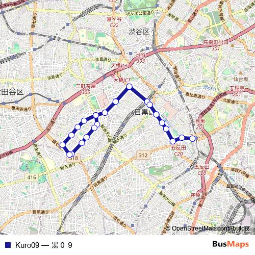 Kuro09 bus Line Map