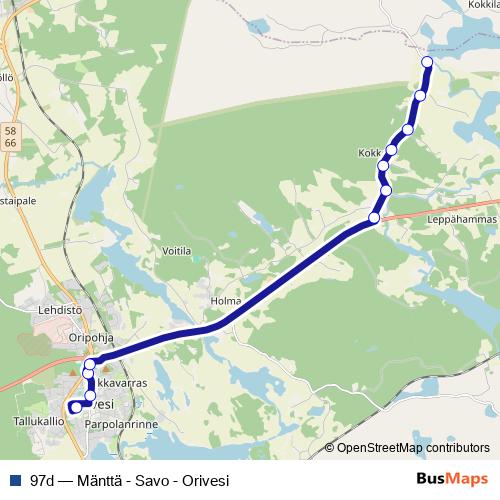 97d bus Line Map