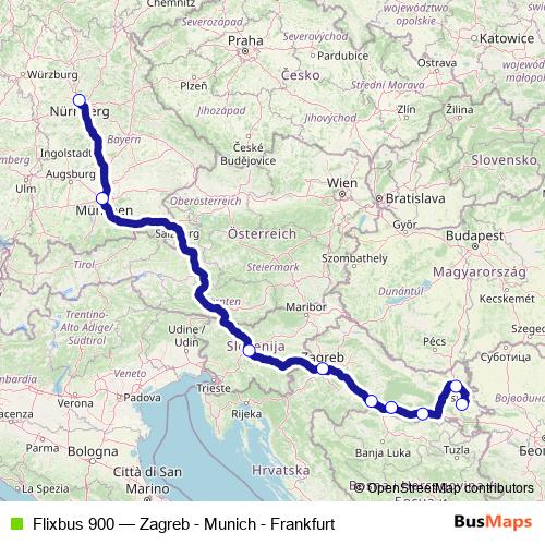 Flixbus 900 bus Line Map