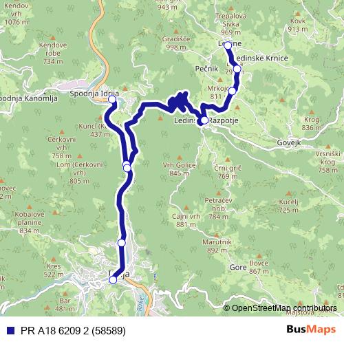 PR A18 6209 2 (58589) bus Line Map