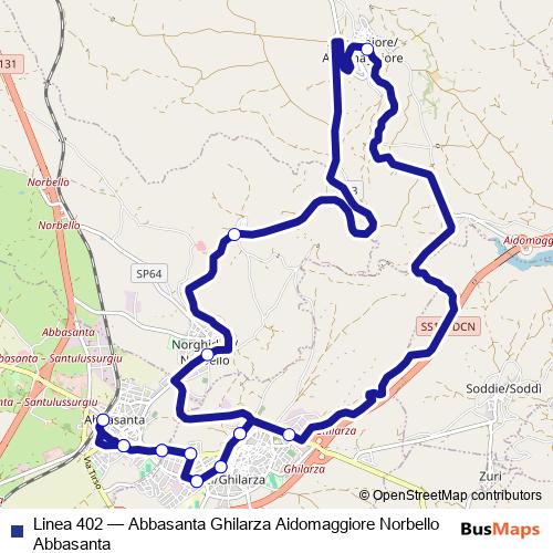Linea 402 bus Line Map