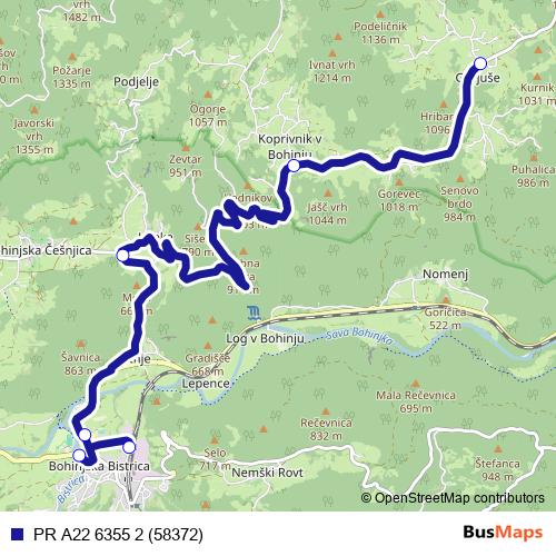 PR A22 6355 2 (58372) bus Line Map
