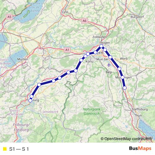 S1 rail Line Map