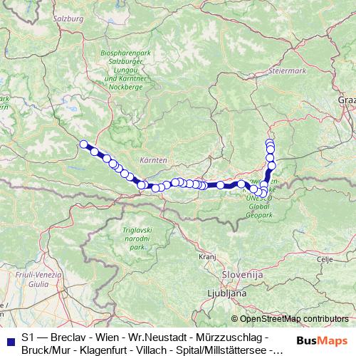 S1 rail Line Map