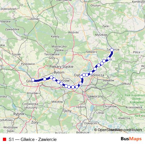 S1 rail Line Map