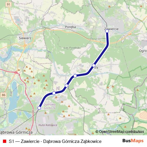 S1 rail Line Map