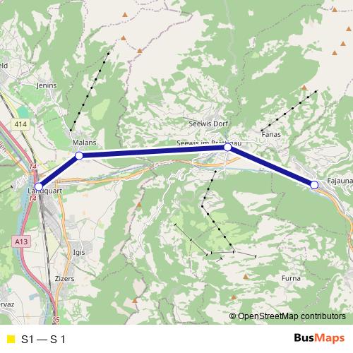 S1 rail Line Map