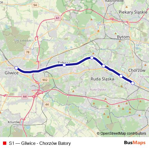 S1 rail Line Map