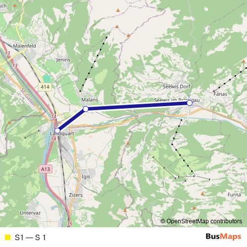 S1 rail Line Map
