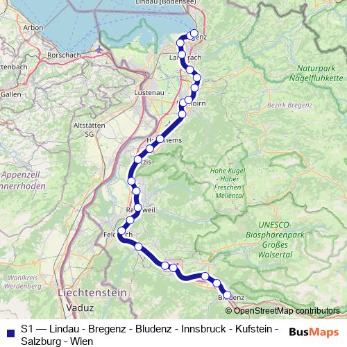 S1 rail Line Map