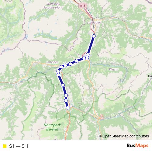 S1 rail Line Map