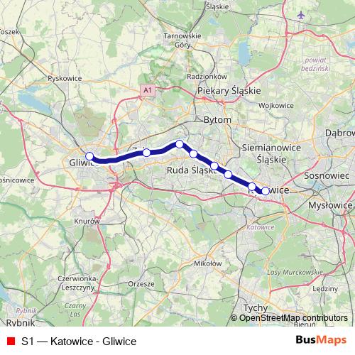 S1 rail Line Map
