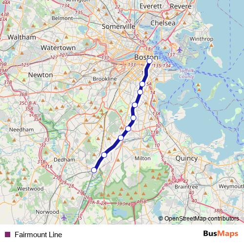 Fairmount Line rail Line Map