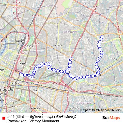 2-41 (36ก) bus Line Map