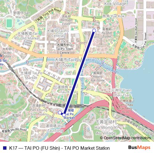 K17 bus Line Map