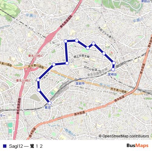 Sagi12 bus Line Map