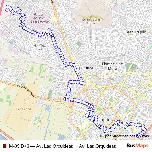 M-35 D<3 bus Line Map