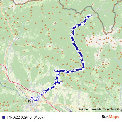 PR A22 6291 6 (64587) bus Line Map