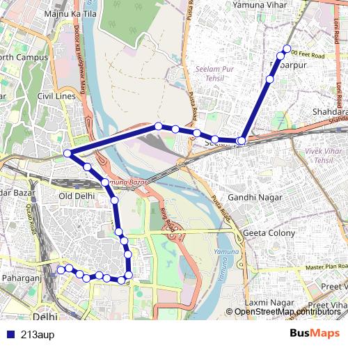 213aup bus Line Map