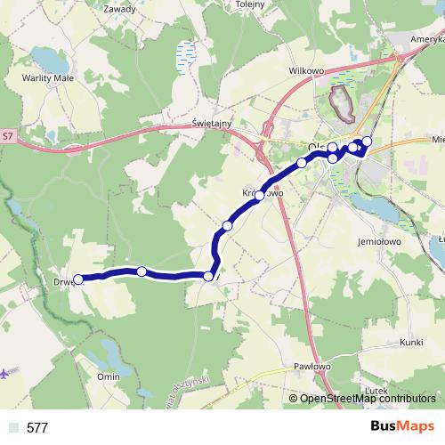577 bus Line Map